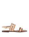 Pollini Woman Sandals Brown Size 8 Leather