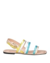 Pollini Woman Sandals Copper Size 8 Leather In Orange
