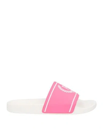 Pollini Woman Sandals Fuchsia Size 11 Pvc - Polyvinyl Chloride In Pink