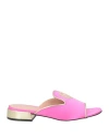 Pollini Woman Sandals Fuchsia Size 8 Textile Fibers In Pink