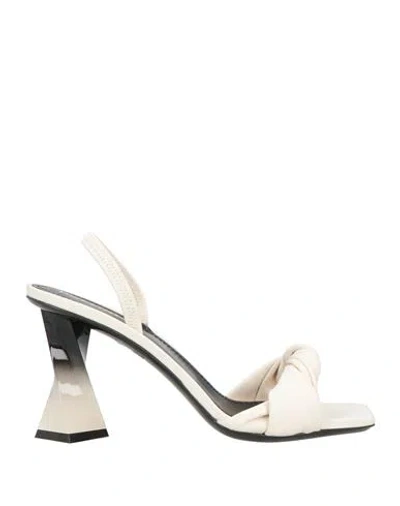 Pollini Woman Sandals Ivory Size 8 Leather In White