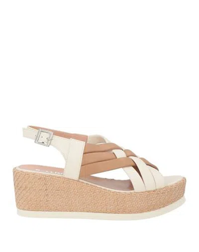 Pollini Woman Sandals Ivory Size 9 Leather In Neutral