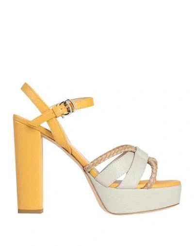 Pollini Woman Sandals Light Grey Size 8 Leather