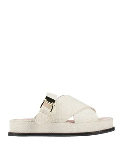 Pollini Woman Sandals Light Grey Size 8 Leather In Gray