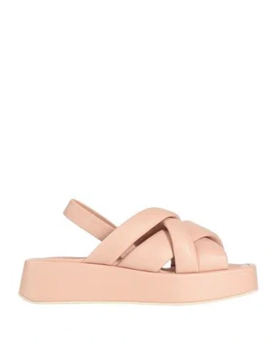 Pollini Woman Sandals Light Pink Size 6 Leather