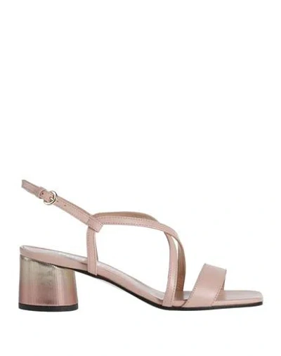 Pollini Woman Sandals Light Pink Size 7 Leather