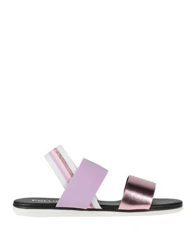 Pollini Woman Sandals Lilac Size 8 Textile Fibers In Purple