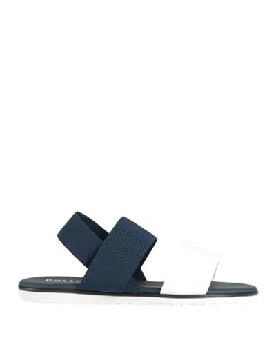 Pollini Woman Sandals Midnight Blue Size 6 Textile Fibers