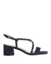 Pollini Woman Sandals Midnight Blue Size 7 Leather