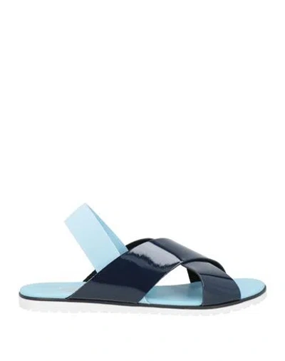 Pollini Woman Sandals Midnight Blue Size 7 Polyurethane