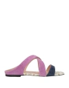 Pollini Woman Sandals Midnight Blue Size 11 Leather