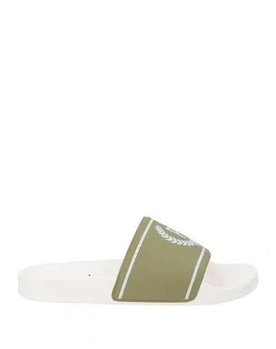 Pollini Woman Sandals Military Green Size 9 Pvc - Polyvinyl Chloride In White