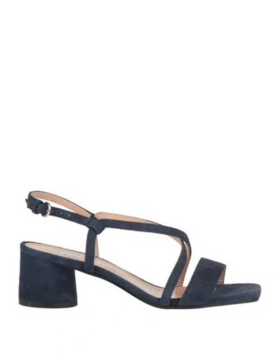 Pollini Woman Sandals Navy Size 8 Leather