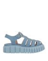 Pollini Woman Sandals Pastel Blue Size 7 Leather