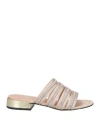 Pollini Woman Sandals Pink Size 6 Textile Fibers In Pink