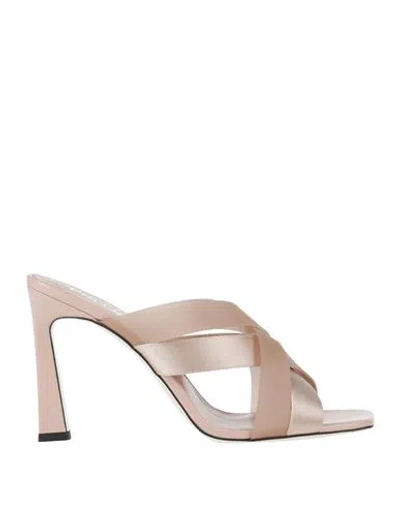 Pollini Woman Sandals Pink Size 7 Textile Fibers