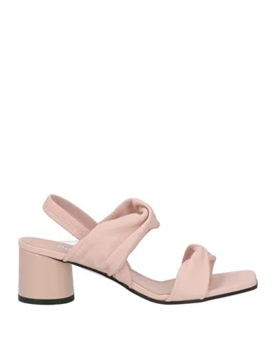 Pollini Woman Sandals Pink Size 6 Leather