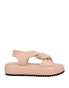 Pollini Woman Sandals Pink Size 8 Leather