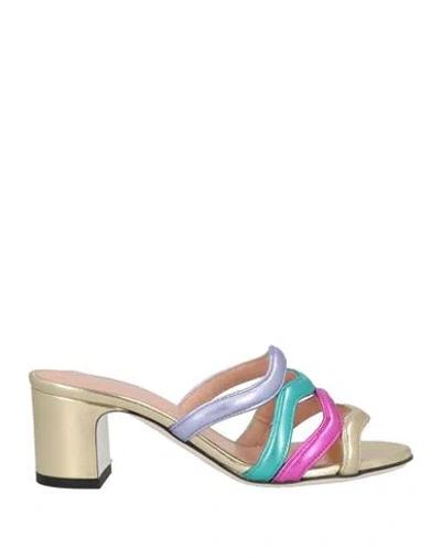 Pollini Woman Sandals Platinum Size 6 Leather In Grey