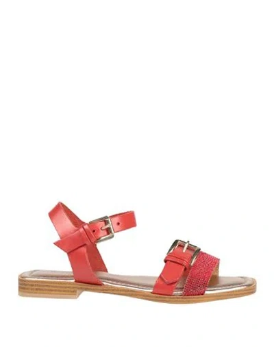 Pollini Woman Sandals Red Size 7 Leather