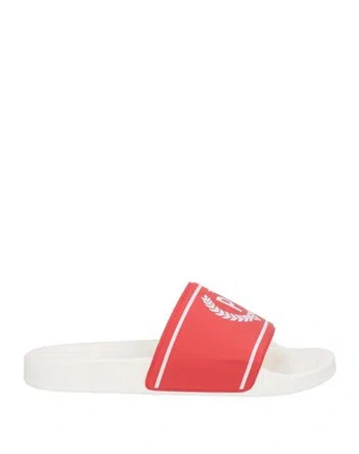 Pollini Woman Sandals Red Size 9 Pvc - Polyvinyl Chloride In White