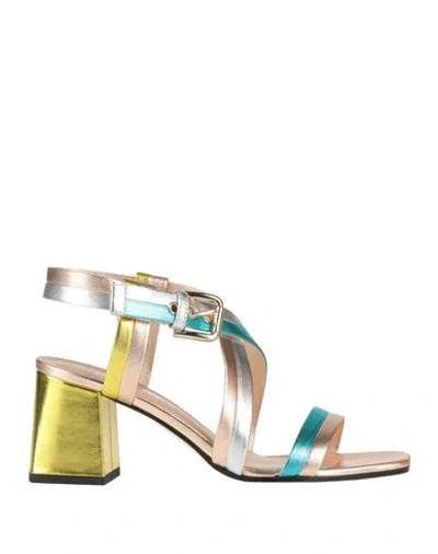 Pollini Woman Sandals Rose Gold Size 8 Leather
