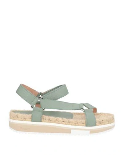Pollini Woman Sandals Sage Green Size 11 Leather