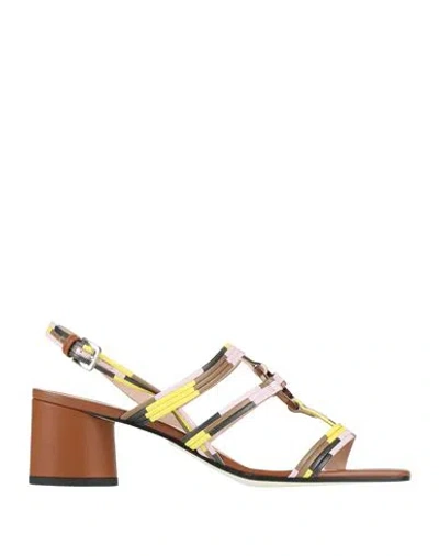 Pollini Woman Sandals Tan Size 6 Leather In Brown