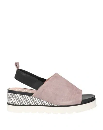 Pollini Woman Sandals Taupe Size 10 Leather In Pink