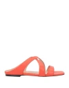 Pollini Woman Sandals Tomato Red Size 11 Leather