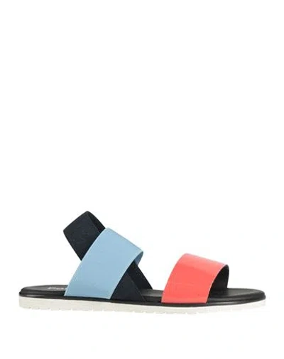 Pollini Woman Sandals Tomato Red Size 9 Textile Fibers In Multi