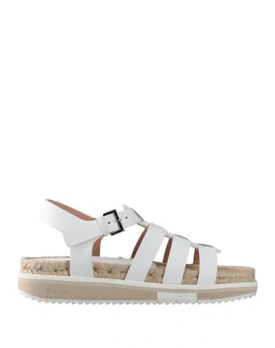 Pollini Woman Sandals White Size 11 Cowhide