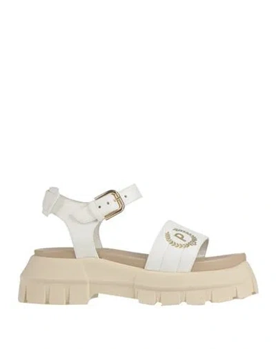 Pollini Woman Sandals White Size 11 Leather