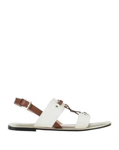 Pollini Woman Sandals White Size 5 Calfskin