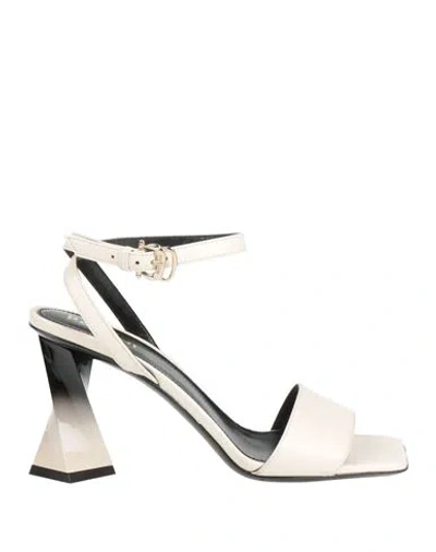 Pollini Woman Sandals White Size 5 Leather
