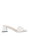 Pollini Woman Sandals White Size 5 Leather