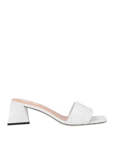 Pollini Woman Sandals White Size 5 Leather