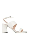 Pollini Woman Sandals White Size 6 Calfskin In White