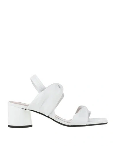 Pollini Woman Sandals White Size 6.5 Leather