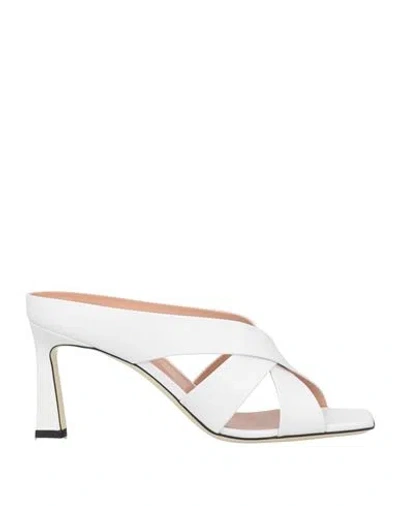 Pollini Woman Sandals White Size 7 Calfskin