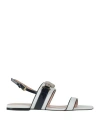 Pollini Woman Sandals White Size 7.5 Leather In White