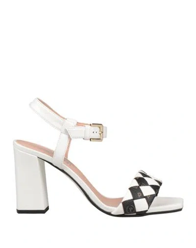 Pollini Woman Sandals White Size 7.5 Polyurethane, Pvc - Polyvinyl Chloride In Multi