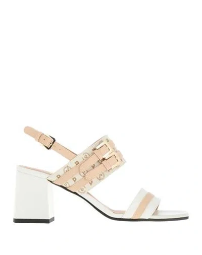 Pollini Woman Sandals White Size 8 Calfskin