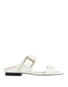 Pollini Woman Sandals White Size 8 Calfskin In White