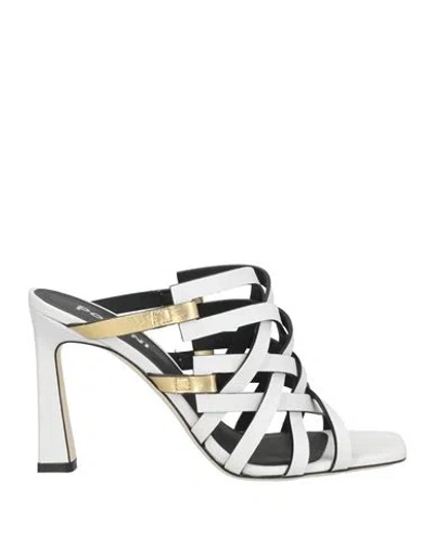 Pollini Woman Sandals White Size 8 Calfskin