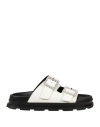 Pollini Woman Sandals White Size 8 Calfskin In White