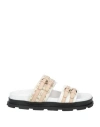 Pollini Woman Sandals White Size 8 Calfskin In White