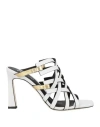 Pollini Woman Sandals White Size 8 Calfskin In White