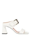 Pollini Woman Sandals White Size 8 Calfskin