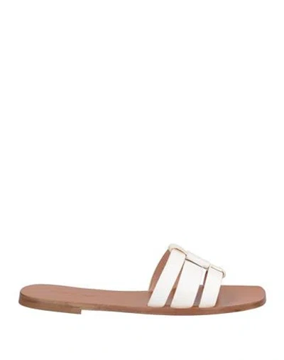 Pollini Woman Sandals White Size 8 Leather